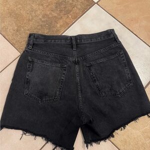AGOLDE Black High-Rise Cutoff Denim Shorts